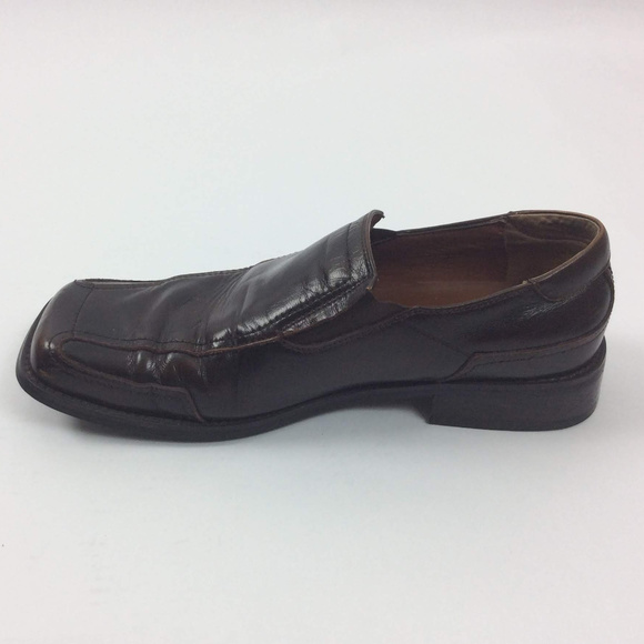 A Cellini Loafers Size 11 Brown Leather Square Toe - Picture 3 of 8